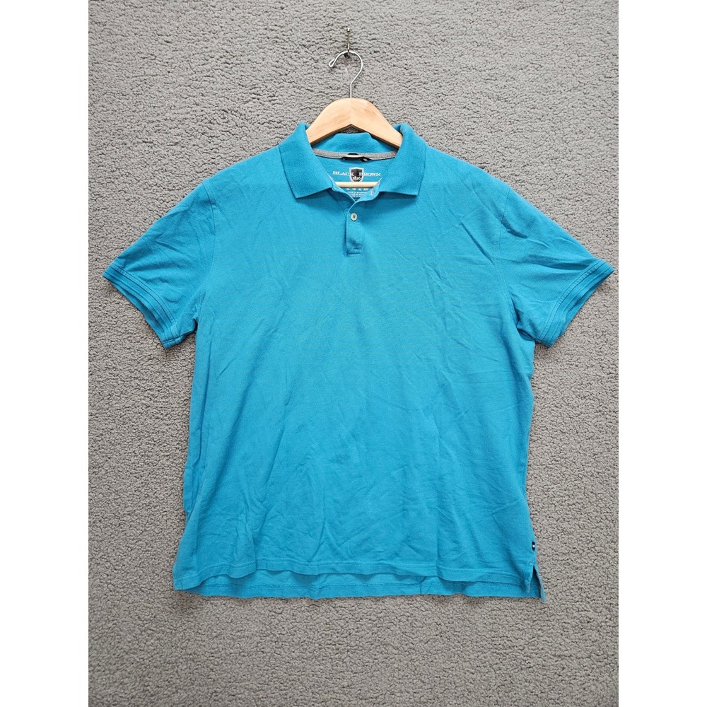 Black Brown 1826 Polo Shirt XL Turquoise Blue Short Sleeve Cotton Pique Classic
